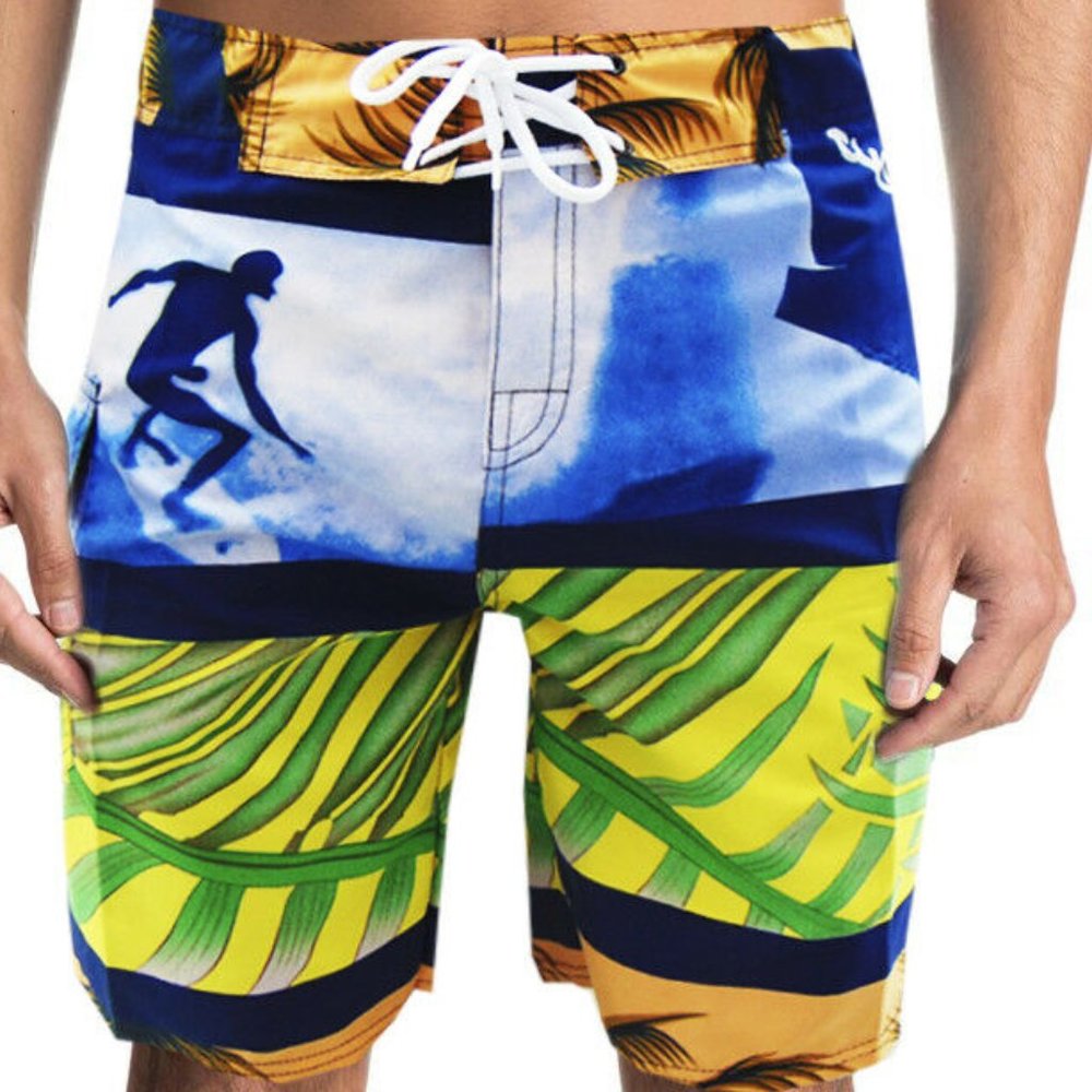 NWT SURF SUMMER BEACH MEN'S SWIMWEAR TRUNKS SWIMMING BOARD SHORTS SIZE S M L